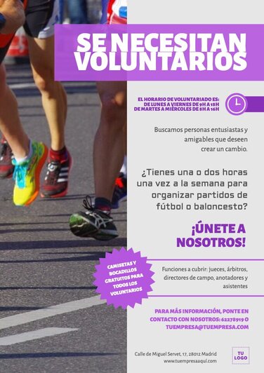 Edita una plantilla para encontrar voluntarios