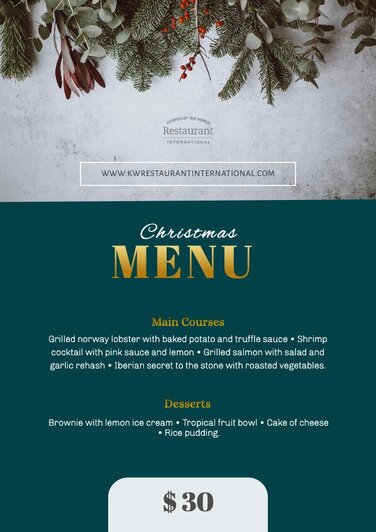 Edit a Christmas Menu template