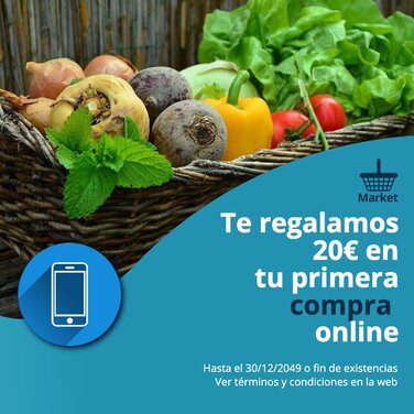 Publicidad para venta de frutas y verduras