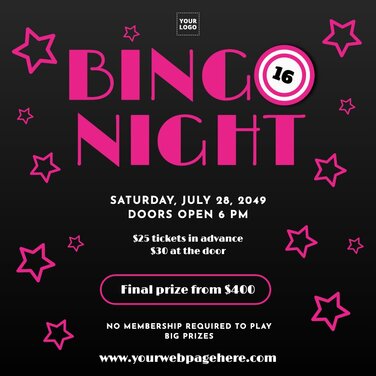 Edit a bingo night design