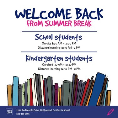 Edit a design to welcome back your students