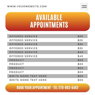Edit an appointment template