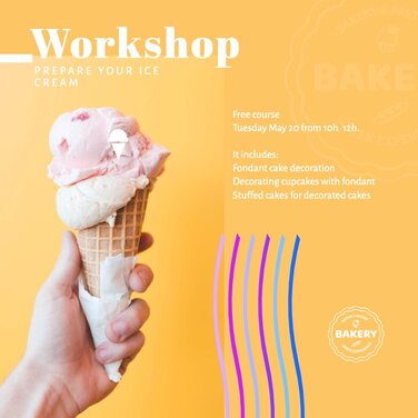 Edit a design for an ice cream shop