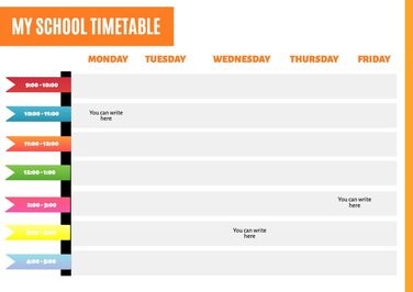 Online editable templates for school schedules