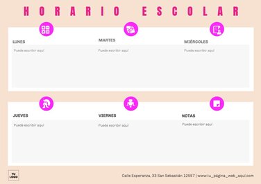 Plantillas Editables Online Para Horarios Escolares