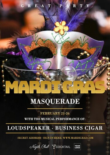 Edit a Carnaval and Mardi Gras poster