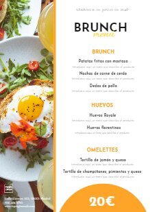 Edita un menú de desayuno o brunch