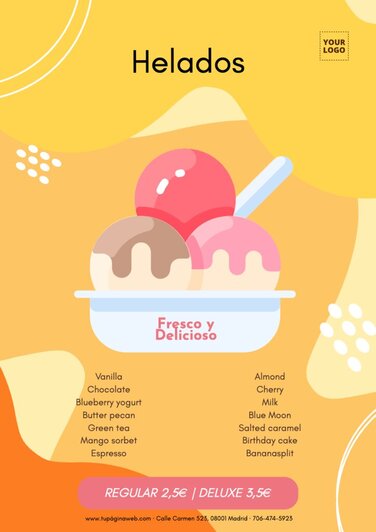 Edita un diseño para heladerías