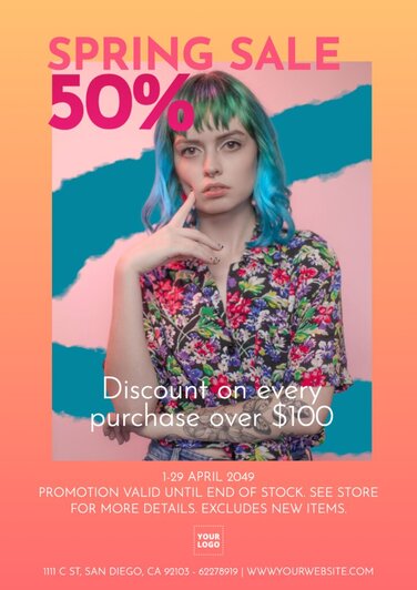 Edit a spring sale template