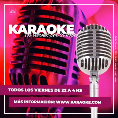 Flyers para fiestas de Karaoke editables