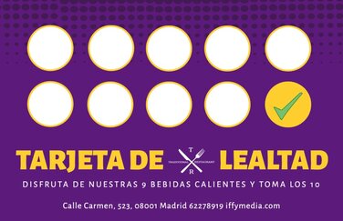 Edita una tarjeta de fidelidad