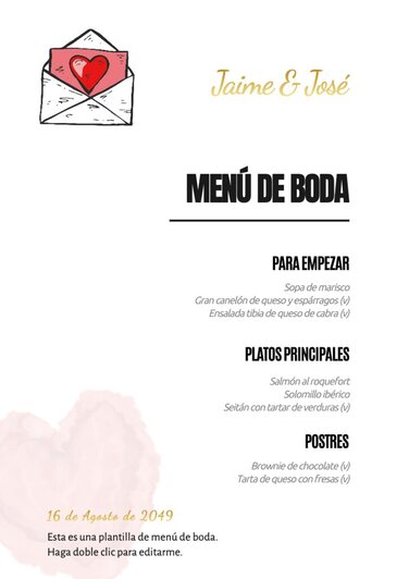 Edita un menú de catering