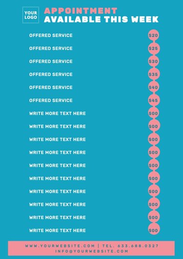 Edit a price list template