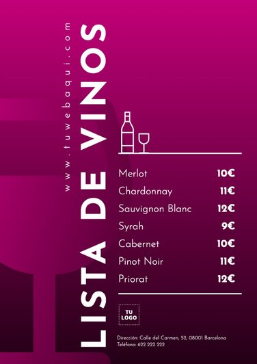 Editar una carta de vinos