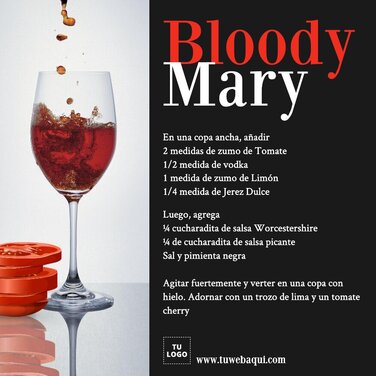 Edita un menú de cócteles
