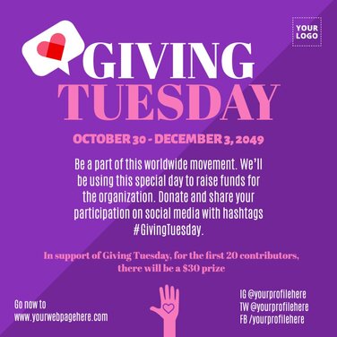 Editable Giving Tuesday banners & flyers