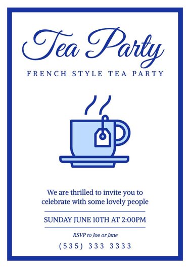Edit a tea party invitation