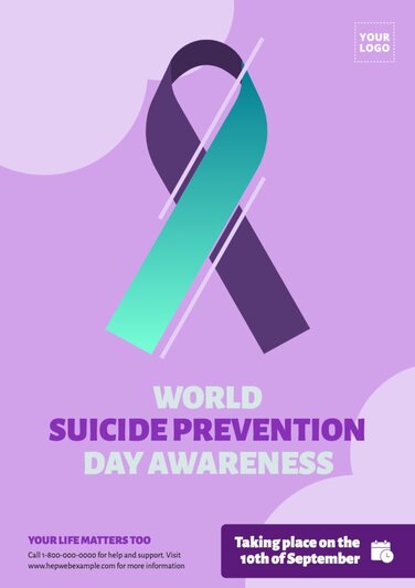 Edytuj plakat dotyczący zapobiegania samobójstwom