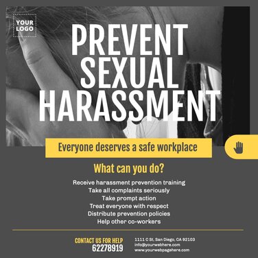 Edit a poster against workplace harassment