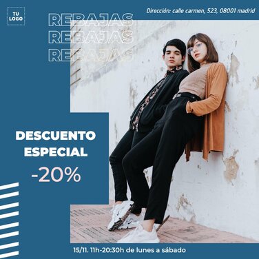 Crea un cartel de rebajas de primavera