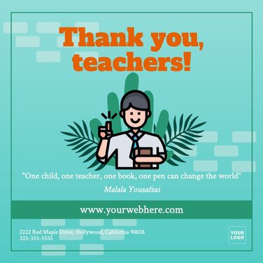 Printable Teachers' Day Card Templates