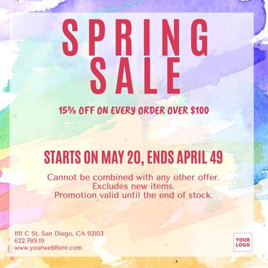 Editable Spring Sale Poster Templates Online