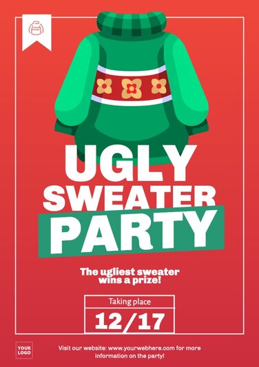 Edit an Ugly Sweater Day invitation