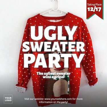 Edit an Ugly Sweater Day invitation