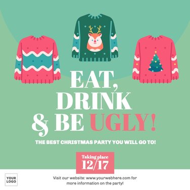 Edit an Ugly Sweater Day invitation