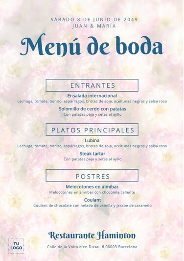 Edita un menú de catering