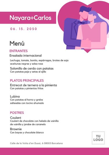 Edita un menú de catering