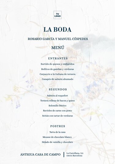 Edita un menú de catering