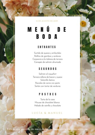 Edita un menú de catering