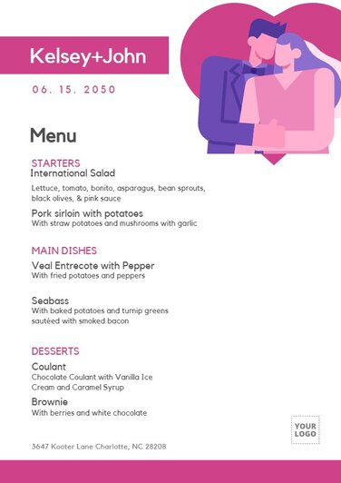 Edit a catering menu