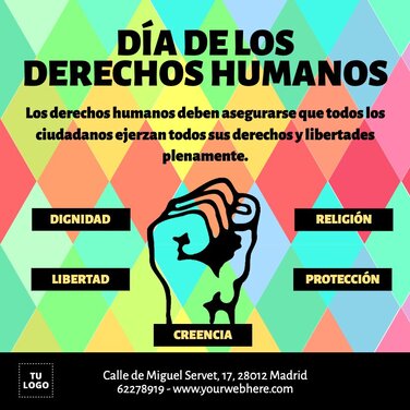 Edita un cartel sobre derechos humanos