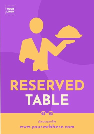 Personnalisez les panneaux de réservation de tables imprimables