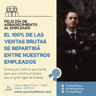 Edita un diseño del Día de Agradecimiento a los Empleados