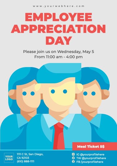 Create online an Employee Appreciation Day card