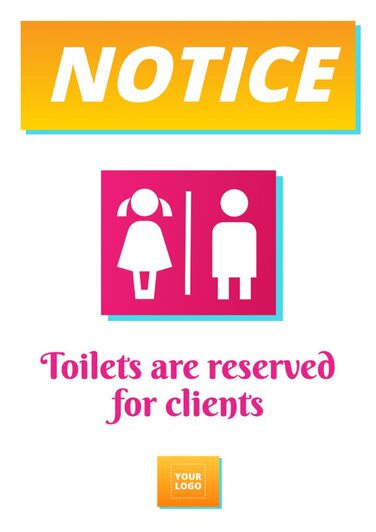 Edit a customers only restroom sign