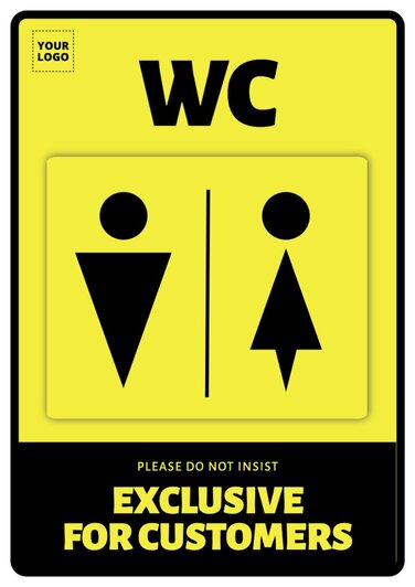 Edit a customers only restroom sign