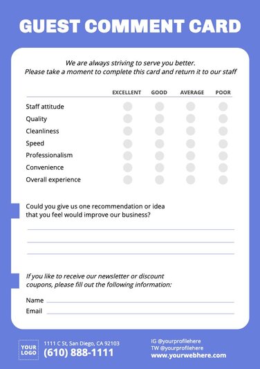 Customize free feedback card templates online