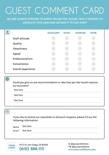 Customize free feedback card templates online