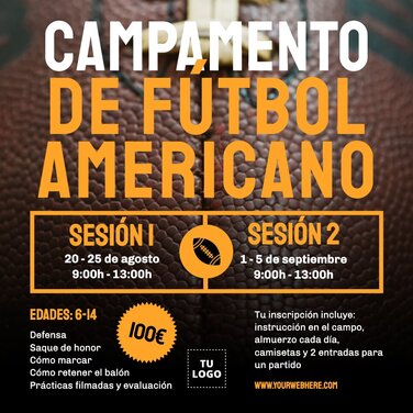 Edita un diseño de fútbol americano