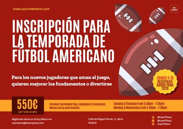 Edita un diseño de fútbol americano