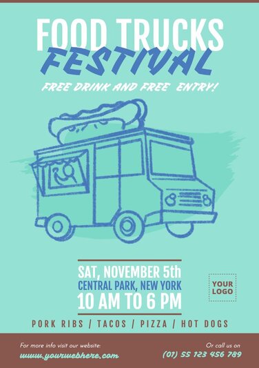 Food Truck templates to create menus, flyers and posters