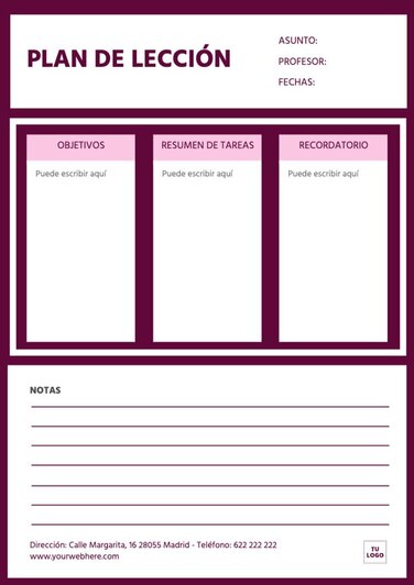 Plantillas de planificadores de clases editables e imprimibles