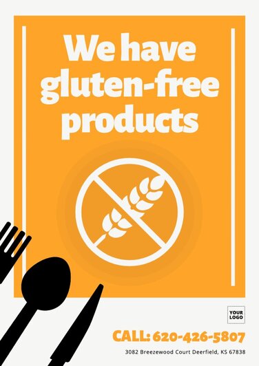 Editable posters and symbols for gluten-free products