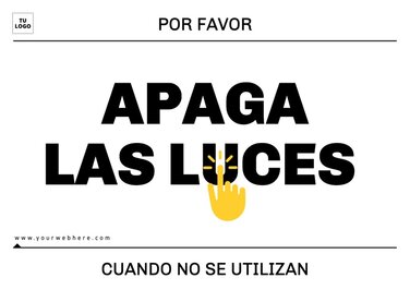 Edita un cartel de apagar las luces