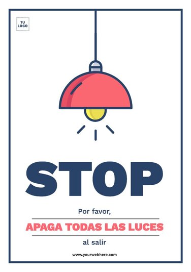 Edita un cartel de apagar las luces