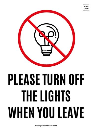 Edit turn off the light signage